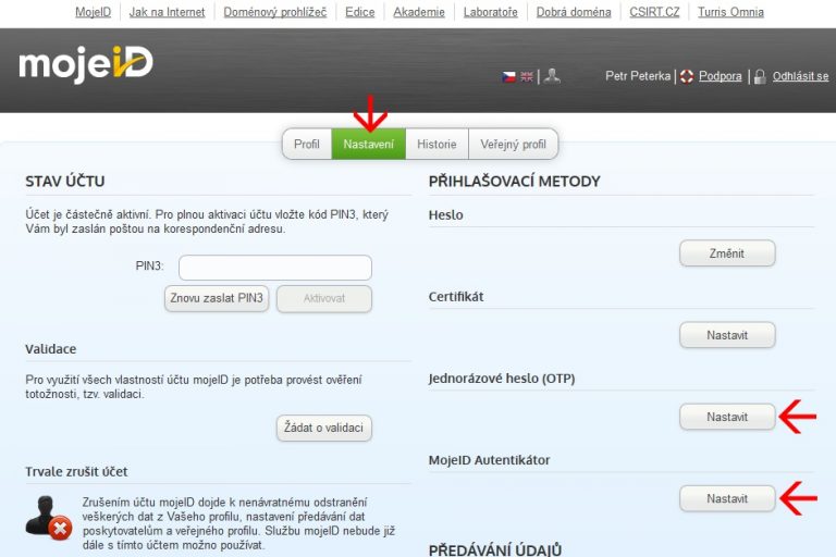 Používáme přihlašování pomocí OTP nebo aplikace Autentikátor Blog